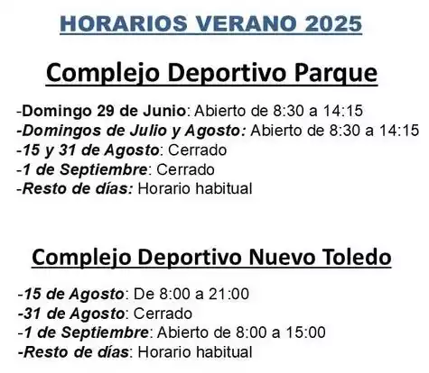 horarios instalaciones deportivas municipales illescas