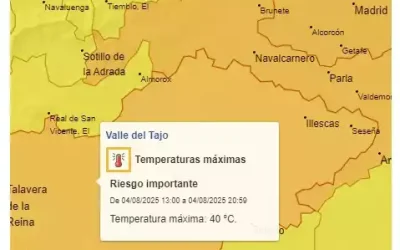Ola de calor que afecta a Illescas. Alerta por altas temperaturas toda la semana.
