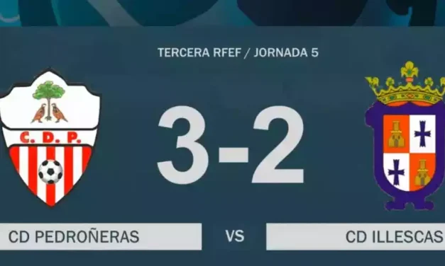 Resumen video Pedroñeras-Illescas. Clasificación, resultados y próxima jornada 6 en 3ª División Grupo XVIII