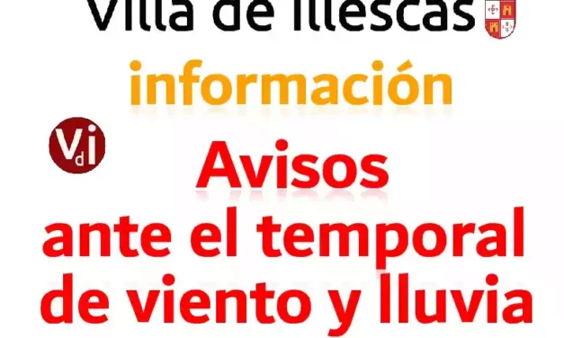 Información sobre el temporal de viento y lluvia en Illescas