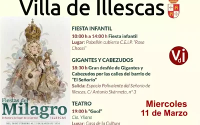 Fiestas del Milagro Illescas 2.026. Actos del miércoles día 11 de Marzo