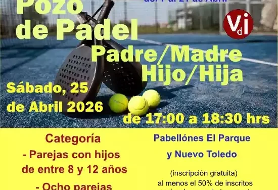 El día 25 de Abril en Illescas pozo de pádel padres-hijos
