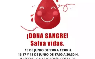 Se pueden efectuar donaciones de sangre en Illescas del 15 al 18 de Junio